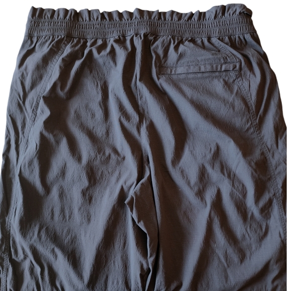 Athleta black nylon drawstring waist zipper ankle wider leg pants 16 - Picture 5 of 15